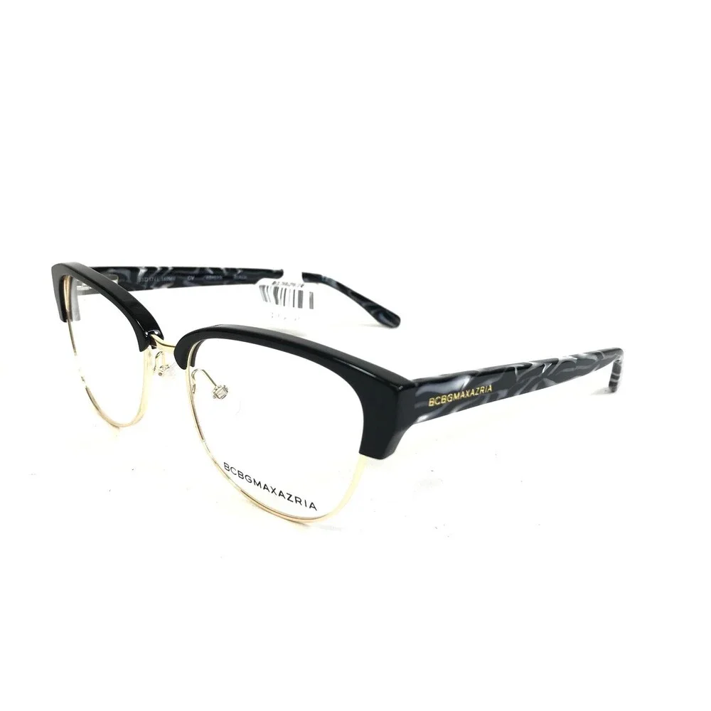 BCBGMAXAZRIA Eyeglasses Frames ASHYLYN BLACK Gray Marble Gold Cat Eye 53-17-140